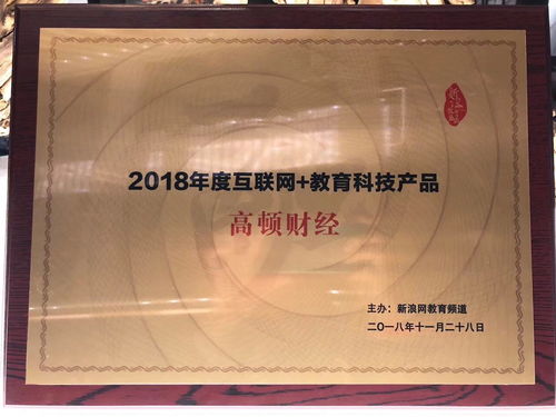 高顿财经荣膺新浪2018年度互联网教育科技产品奖，引领财经教育智能化新浪潮